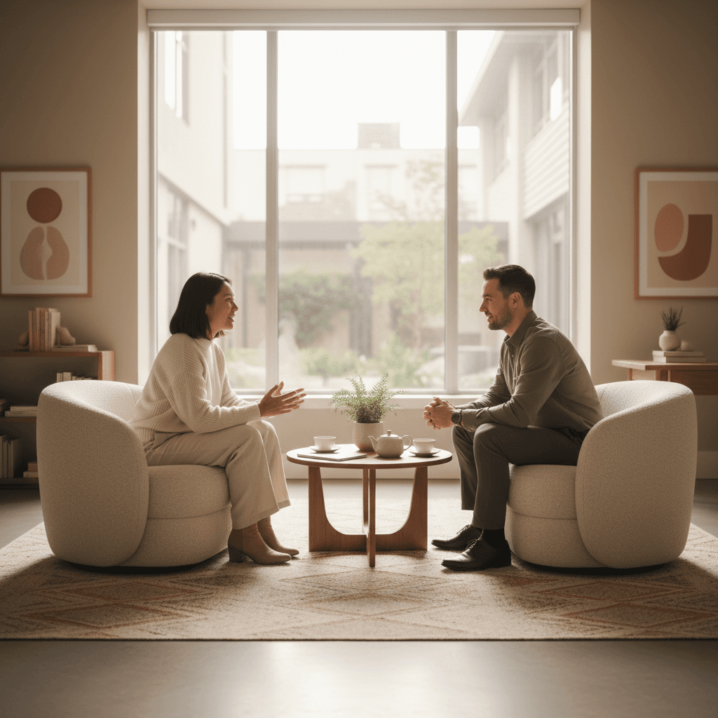 Couples in relationship coaching session